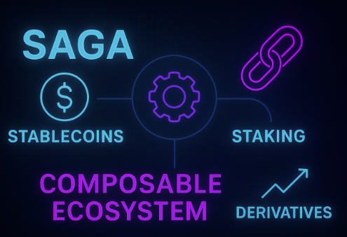 When you use a Saga dApp, you’re tapping into a composable ecosystem.
Stablecoins, staking, derivatives, perps — all tied together by Steer automation + LIL.