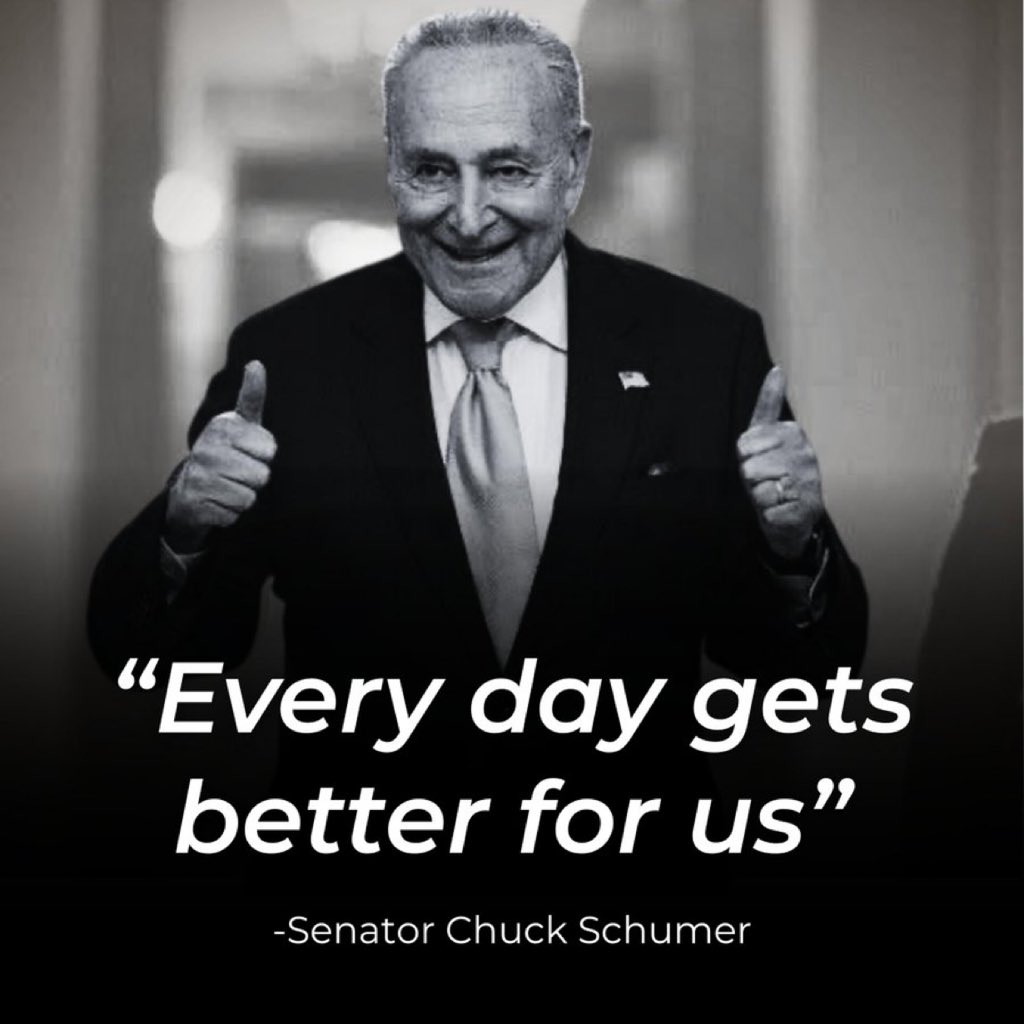 The Schumer Shutdown means military families will spend this weekend worrying about missing a paycheck next week &amp; how to make ends meet.

Meanwhile, <a href="/SenateDems/">Senate Democrats</a> will be sipping wine at a fundraiser in Napa. Dems are happy living large while our troops suffer, right <a href="/SenSchumer/">Chuck Schumer</a>?
