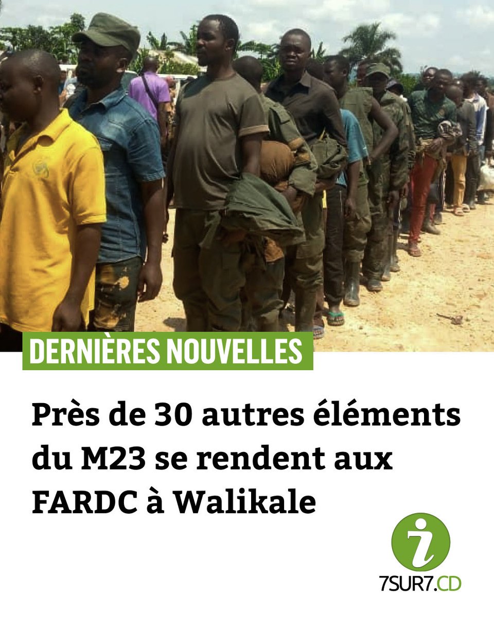 BukasaEmmanuel2's tweet image. #RDC🇨🇩: Près de 30 éléments  du M23 se rendent  aux FARDC.
