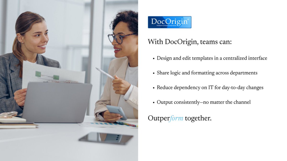 Creating documents shouldn’t require a dev handoff every time you need a change.
DocOrigin simplifies collaboration—so teams can move faster, with less back and forth.

#DocOrigin #DocumentGeneration #CollaborationTools #EnterpriseTech