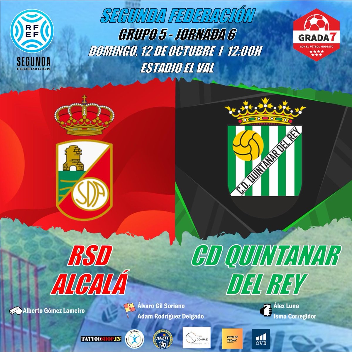 <a href="/lafabricacrm/">Cantera Real Madrid</a> <a href="/LaBaseGTF/">La Base</a> 📅 12/10/2025 12:00h

<a href="/CDCMOSCARDO_com/">CDC Moscardó</a> 🆚 <a href="/UBConquense/">UB Conquense</a> 

🎙️Cefe Díez

<a href="/UDSanse/">U.D. Sanse</a> 🆚 <a href="/Rayo_academia/">Rayo Vallecano Academia</a> 

🎙️Jesús Rodrigo

<a href="/Fuenla/">CFFuenlabrada</a> 🆚 <a href="/CFIntercity/">𝗖𝗙 𝗜𝗡𝗧𝗘𝗥𝗖𝗜𝗧𝗬</a> 

🎙️Miguel Cebollada

<a href="/rsda_oficial/">RSD ALCALA SAD</a> 🆚 <a href="/cdquintanardrey/">CD Quintanar del Rey</a> 

🎙️Alex Luna/Isma Corregidor