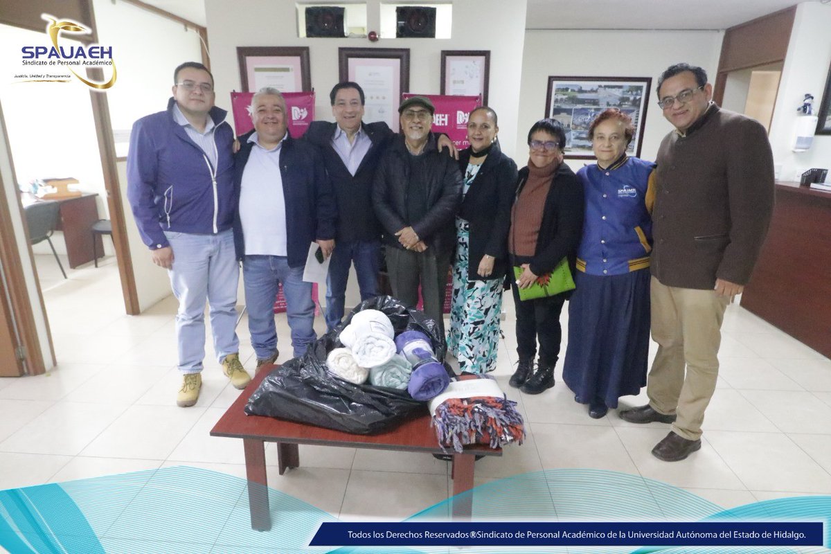 El seccional de Educación, Comunicación y Lenguas del SPAUAEH se unió a la campaña "En Abrigo de la Garza" y fue recibido por el Dr. Agustín Sosa Castelán quien agradeció su apoyo.