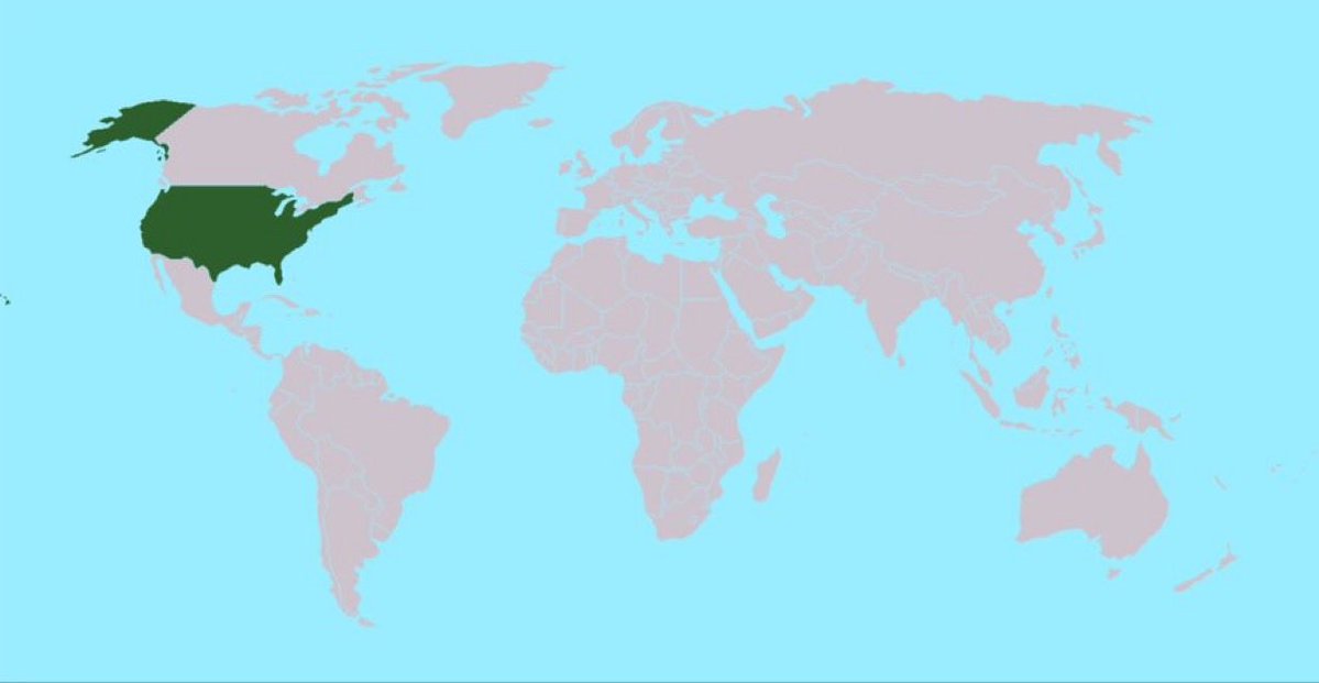 The countries that pay Trump’s #tariffs are colored green on this map.