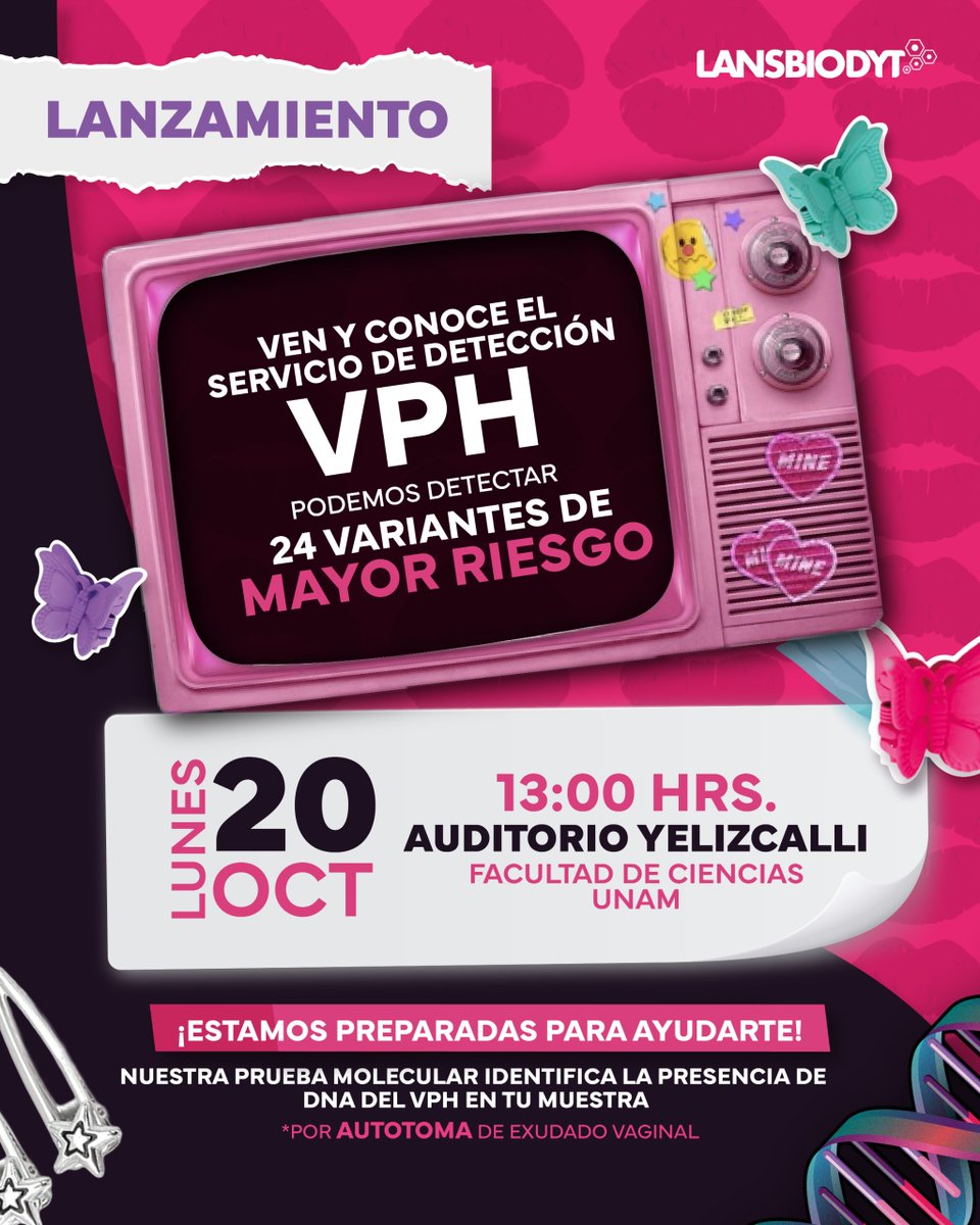 fciencias's tweet image. 🚀Ven y conoce el nuevo servicio de detección de #VPH, por @lansbiodyt  🔬

📍Lunes 20 de octubre | 13:00 h | Auditorio Yelizcalli

#SomosCiencias #UNAM