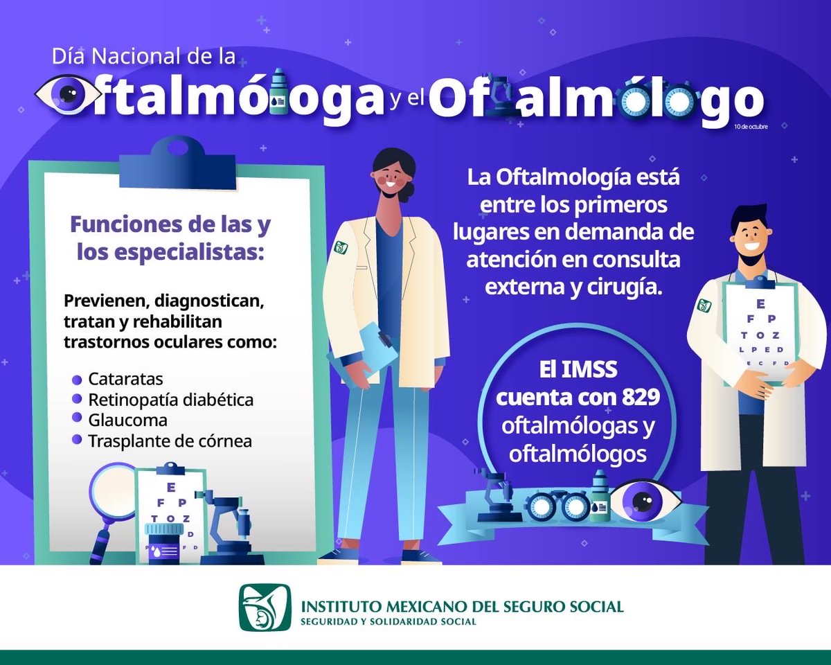 Tu_IMSS_TAM's tweet image. 👁️‍🗨️ En el Día Nacional de la #Oftalmóloga y el #Oftalmólogo reconocemos su labor para prevenir, diagnosticar y tratar enfermedades oculares.