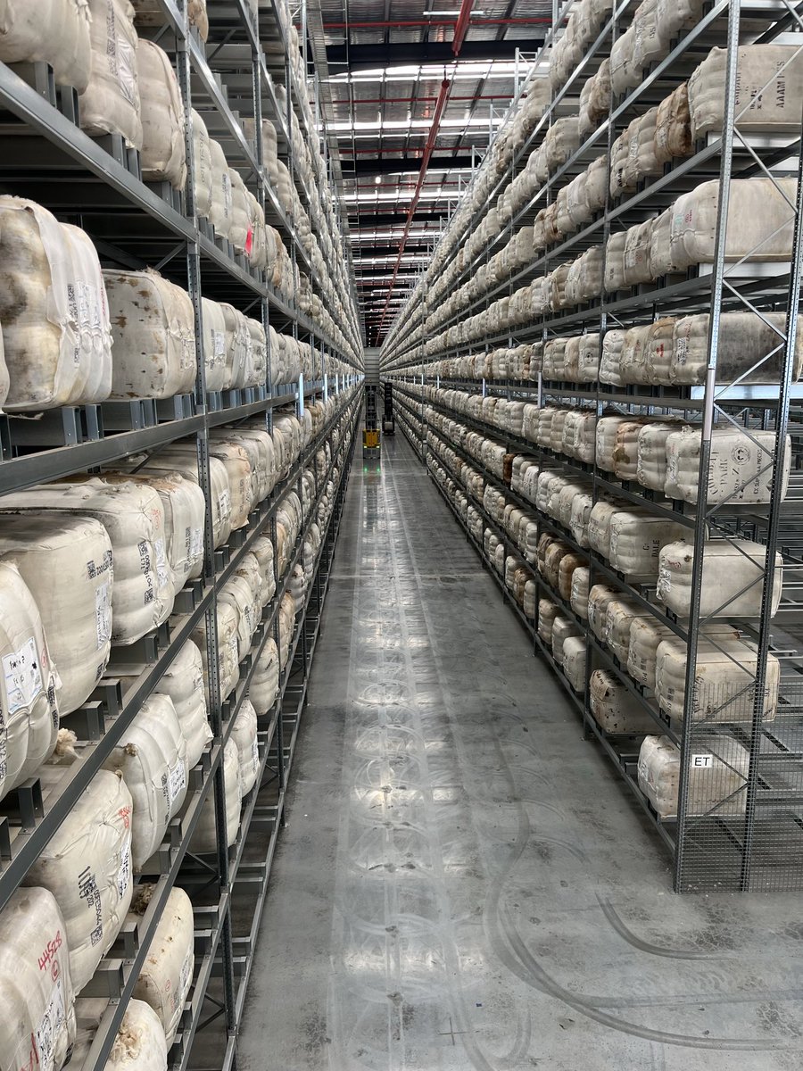 coyle_tim's tweet image. Sold wool in Melbourne this week, very impressive facility Elders have built at Ravenhall, glad I left it sit in the shed for a month before sending as it’s $4/kg better than a month ago #Merino #wool