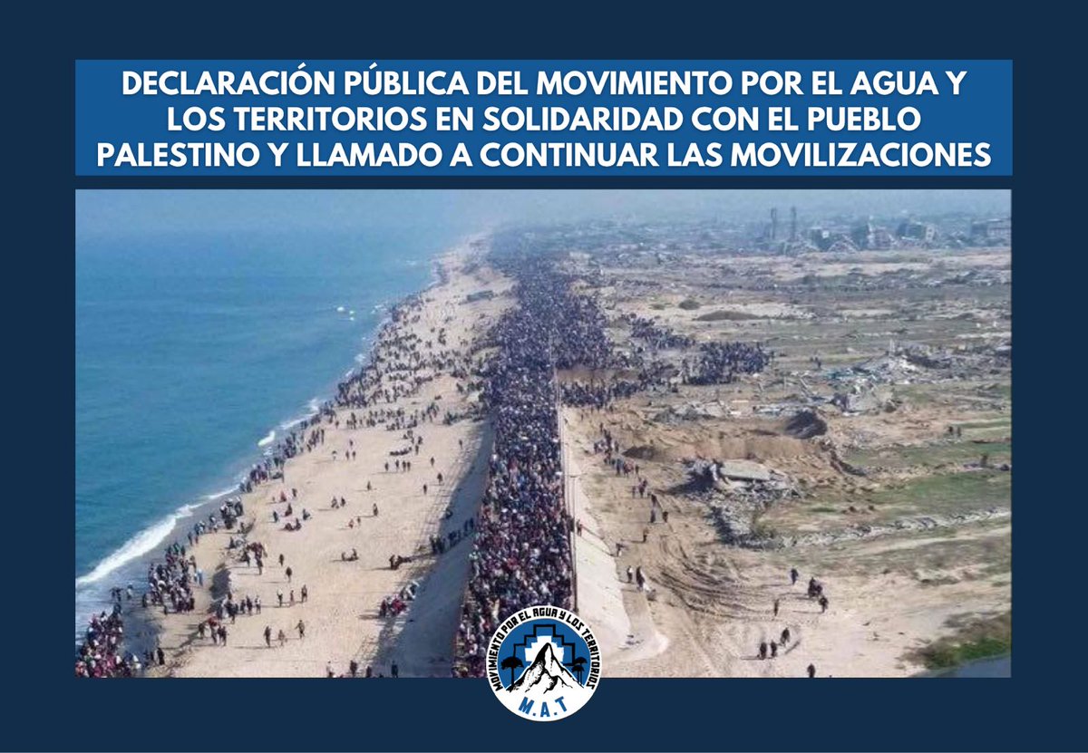 Movimiento por el Agua y los Territorios - MAT (@aguaenmarcha) on Twitter photo aguayterritorios.cl/declaracion-pu… Suscribimos llamado de estudiantes de la UChile a romper vínculos con Univ. de Estado genocida Israel. Exigimos a <a href="/GabrielBoric/">Gabriel Boric Font</a> la ruptura diplomática y comercial, y cooperar en esfuerzos para garantizar el cese del fuego. #PalestinaLibre #NoMascomplicidad aguayterritorios.cl/declaracion-pu… Suscribimos llamado de estudiantes de la UChile a romper vínculos con Univ. de Estado genocida Israel. Exigimos a <a href="/GabrielBoric/">Gabriel Boric Font</a> la ruptura diplomática y comercial, y cooperar en esfuerzos para garantizar el cese del fuego. #PalestinaLibre #NoMascomplicidad