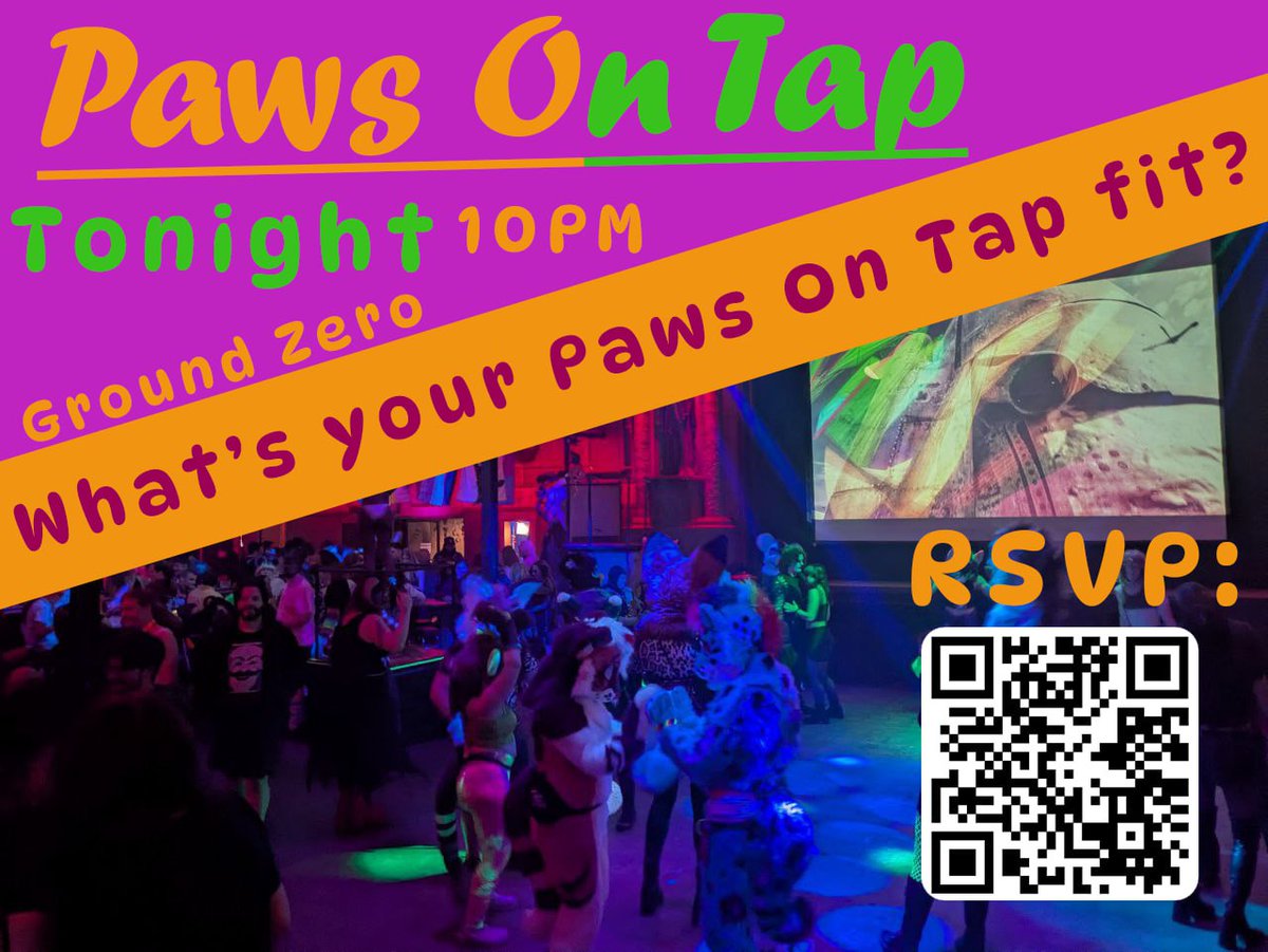 PawsOnTap's tweet photo. 🎃Paws On Tap is tonight🎃
What is your Paws On Tap fit??

🐾: 10pm - 2am @ Ground Zero
🐾: $10 cover | Cash Only
🐾: Dress code: anything goes! (No nudity)
🐾: Expect no coat check

#PawsOnTap #mnfurs https://t.co/TkLIiag4tQ