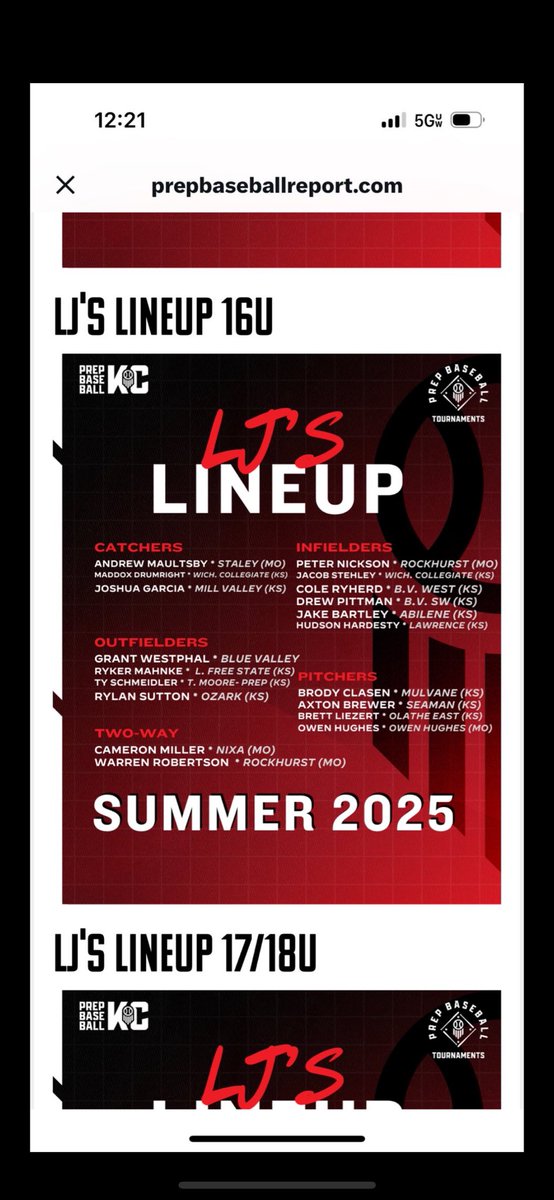Thank you <a href="/ljhatchpb/">LJ Hatch Prep Baseball KC</a> <a href="/PbrUrban/">Andy Urban PBR</a> for the recognition!