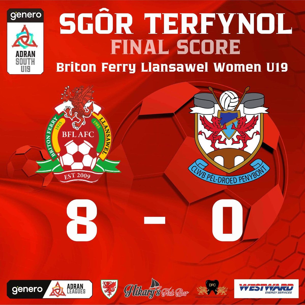 BFLAcademyGirls's tweet image. ⚽️Final Score⚽️

@BFLLAFC 
@AdranLeagues 

#IAmRed 🔴⛴️