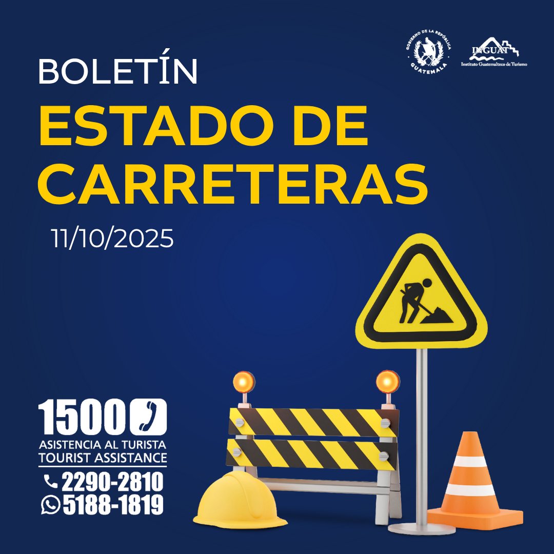 🚨🚗Ingresa a: goo.su/5zgfcs para conocer el estado de carreteras del país.
#Asistur1500