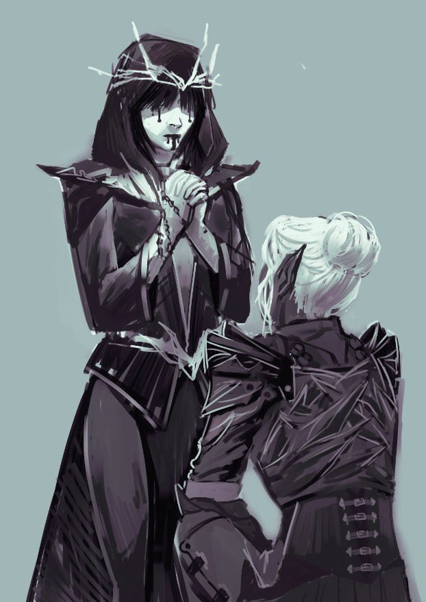 drew some #shadowheart and #minthara from #BG3 today