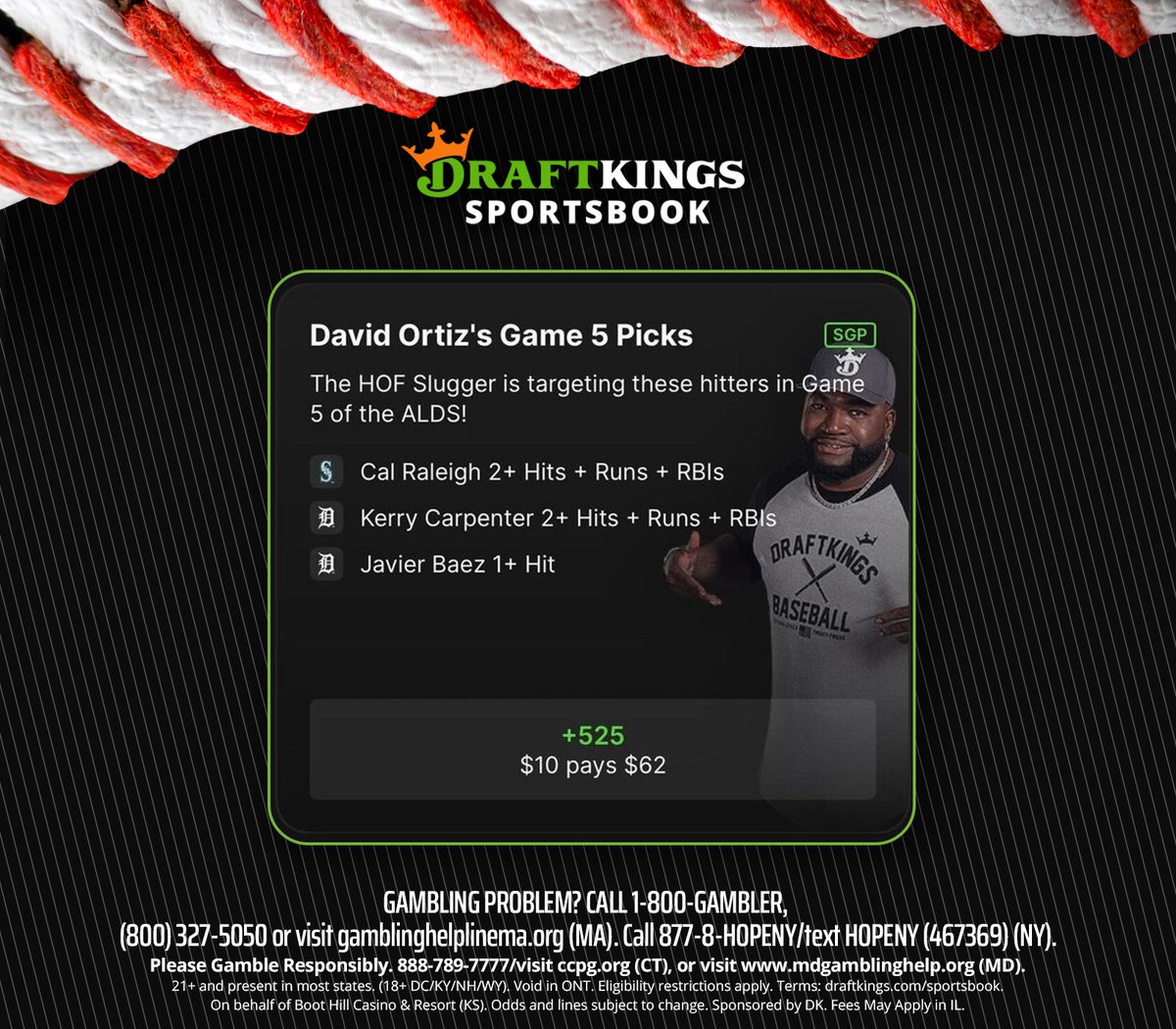 davidortiz's tweet image. big game tonight ⚾️⚾️ @DKSportsbook #DKPartner
