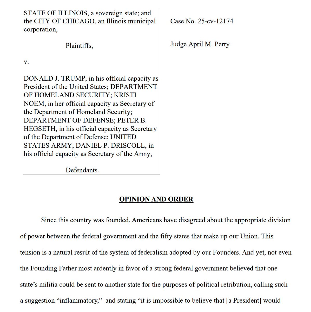 Schwartzesque's tweet image. JUST IN -- Judge April Perry finds that &quot;that deployment of National Guard members is likely to lead to civil unrest&quot; 

full opinion on yesterday&apos;s TRO here &amp;gt;&amp;gt;&amp;gt; storage.courtlistener.com/recap/gov.usco…