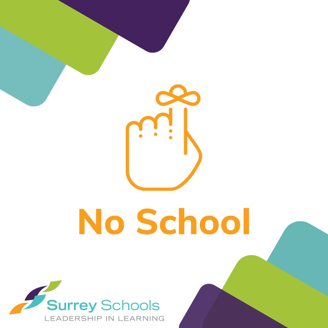 Surrey_Schools's tweet photo. Reminder: Schools will be closed Monday, Oct. 13 for Thanksgiving. https://t.co/V2XQSTgQQ6