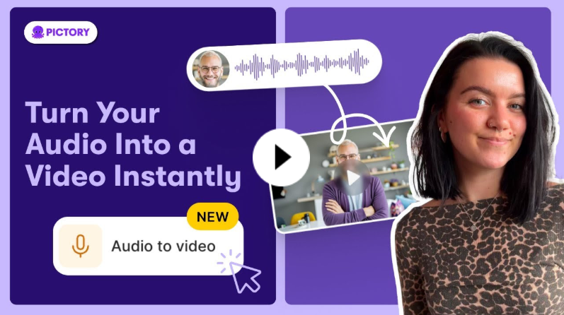 pictoryai's tweet photo. We just launched Audio-to-Video, our new AI workflow that turns any voice recording into a ready-to-share video.
Upload. Watch AI build your story with captions &amp; visuals.
No editing, no hassle , just your voice brought to life.
#Pictory #AudioToVideo #AIVideo https://t.co/Z5Yzuw7Mkz