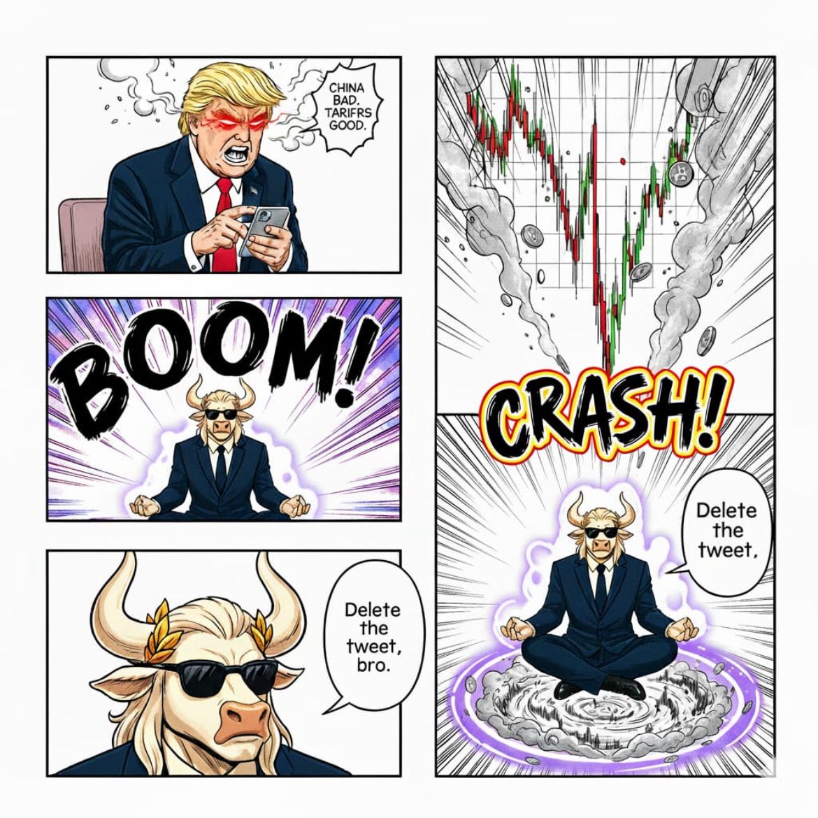 Whether market goes up, down, sideways, or buried deep in Trump’s ass crack — BullGod still full sends to the millions. ⚡️