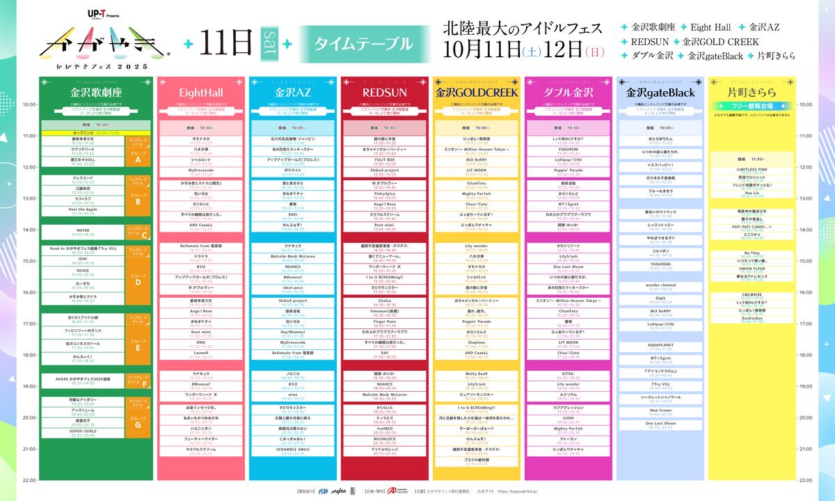 _MyDresscode_'s tweet image. ✨本日いよいよ開催✨

10月11日(土)12日(日）
『UP-T presents かがやきフェス2025』

開場 10:30 / 開演 11:00 リストバンド交換9:30(予定)

🎫チケット
eplus.jp/kagayaki-fes

🎀MyDresscode🎀

10月11日(土)

①金沢Eight Hall
出演12:00〜12:20
特典会13:05〜14:05（エイトホール1）

②金沢AZ…