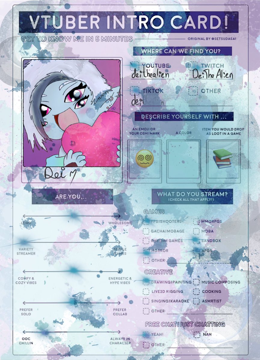 deithealien's tweet image. Vtuber Intro Card!!!
#vtuber #Vtuberdesign #intro