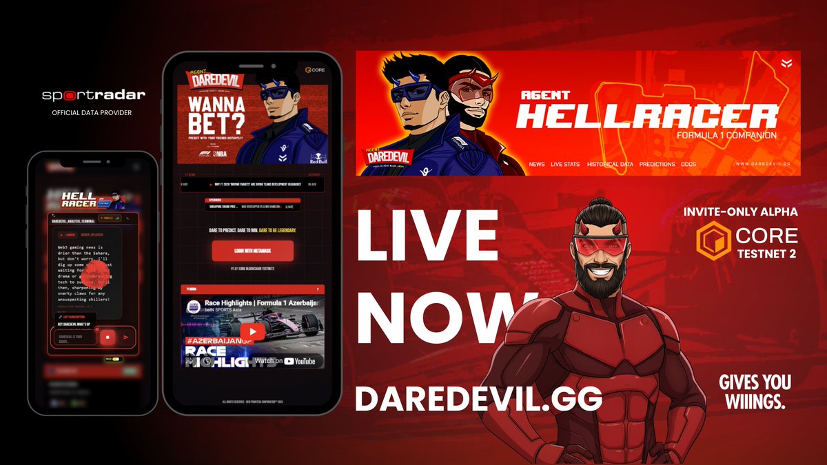 Hell Racer platform interface showing F1 predictions