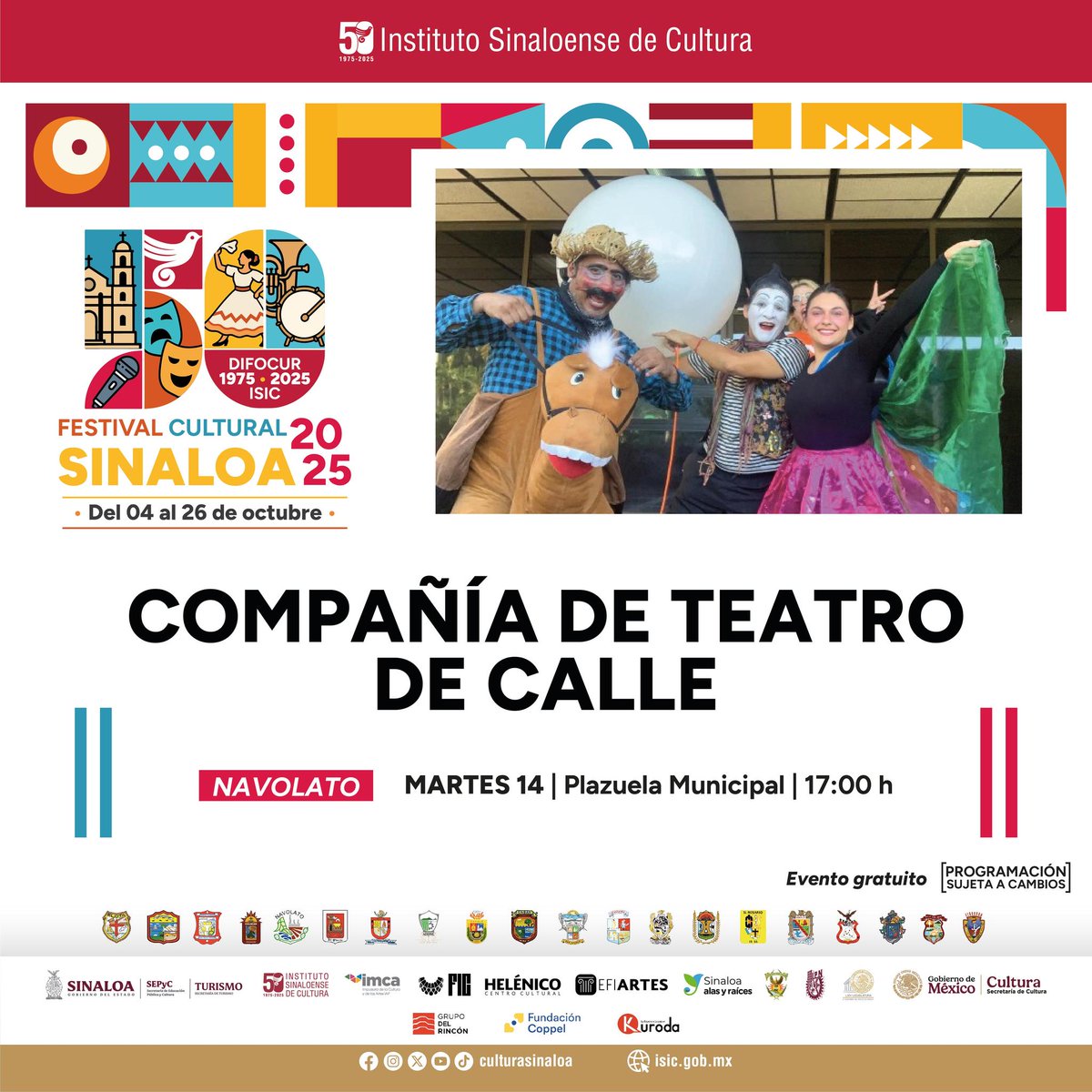 #Navolato La Compañía Estatal de Teatro de Calle del ISIC presenta la obra “Se vende una mula”, una comedia popular de autor anónimo que retrata, con humor y crítica social, los enredos de una confusión entre la venta de un animal y un compromiso matrimonial.