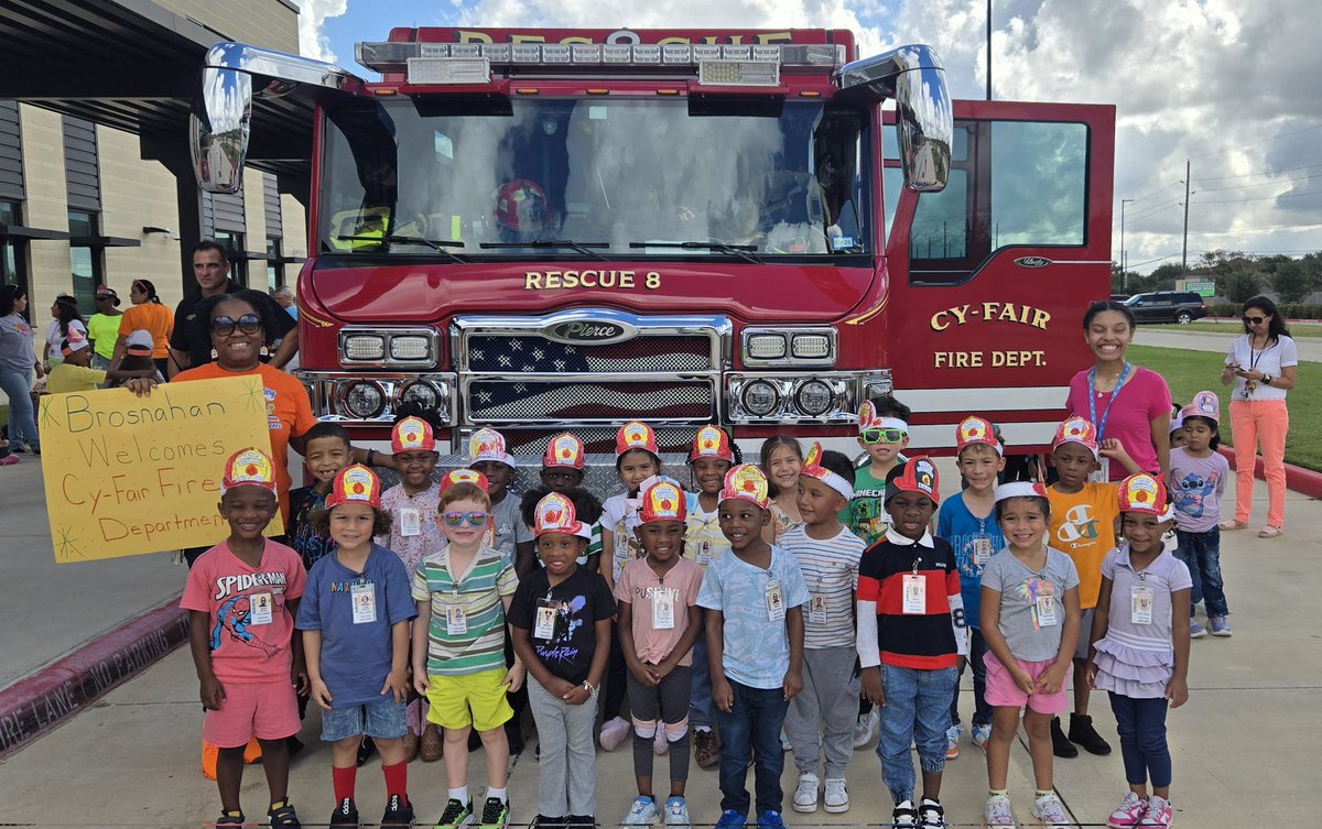 Thank you to our Counselor, Mrs. Barrs and the <a href="/cyfairfd/">Cy-Fair Fire Department</a> for visiting our Pre-K students. 
<a href="/BrosnahanES/">Brosnahan Elementary</a> <a href="/CyFairISD/">Cypress-Fairbanks ISD</a>