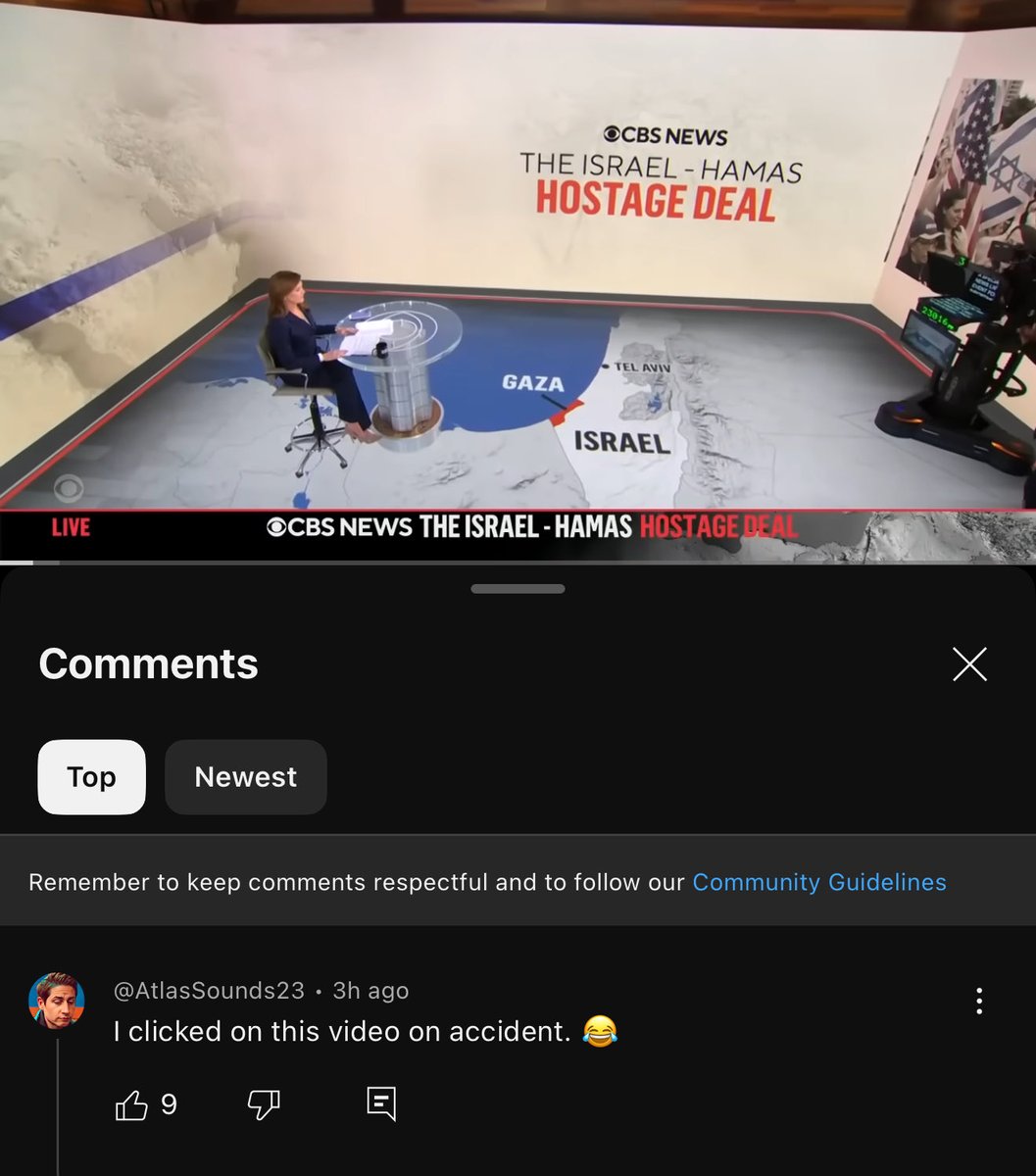 Villgecrazylady's tweet image. It’s been 3 hours since Bari Weiss’ CBS launched its first roundtable discussion after takeover and it’s had 2,334 views total and the top comment is a guy saying “I clicked on this video on accident.”