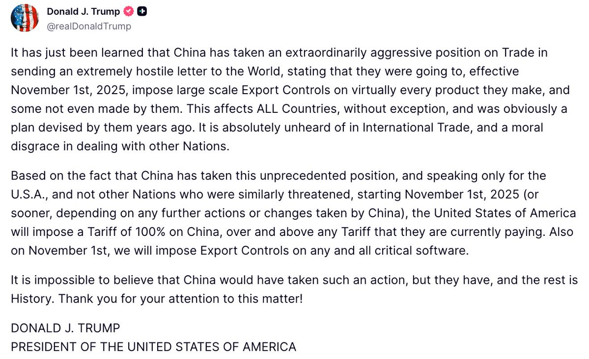 This Trump post bled out a lot of investors, over $3 billion in liquidations in less than 60 mins.