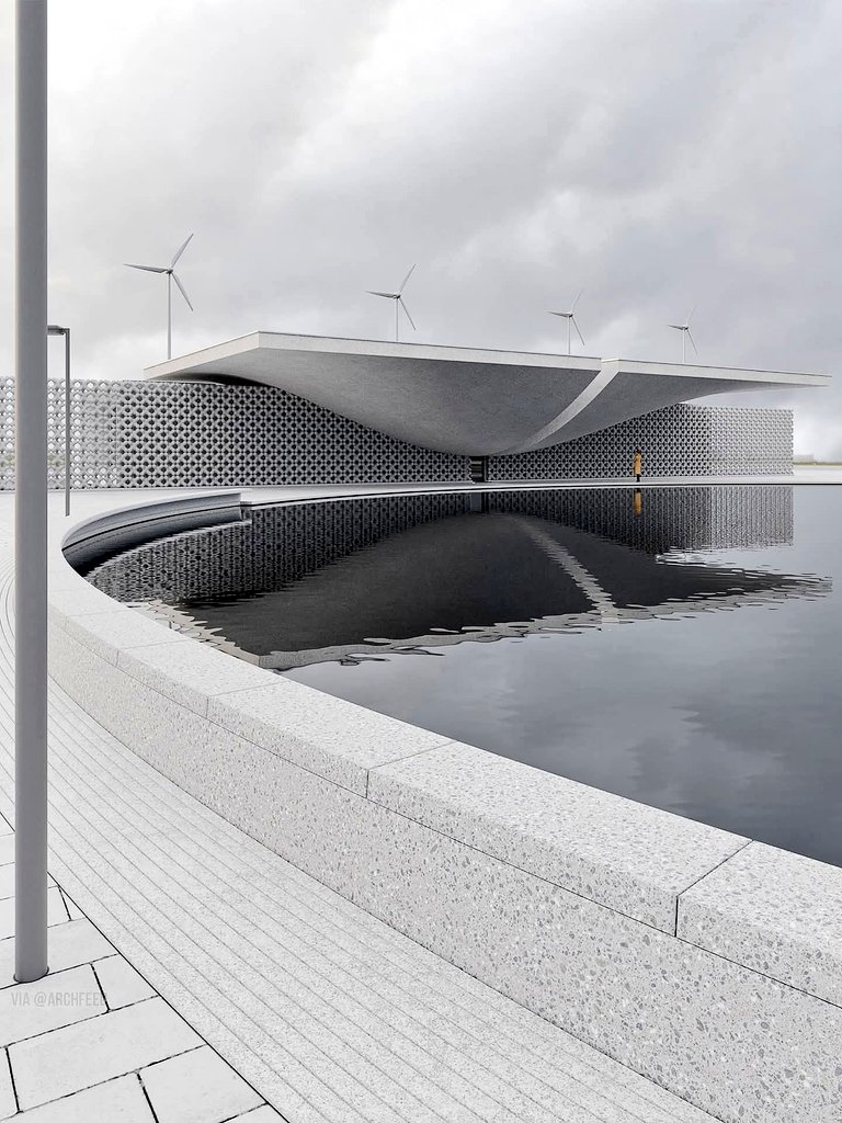 _Othman_Najib's tweet image. The Vitryak project by @makhnostudio is a modern renewable energy initiative on Ukraine&apos;s #DniproRiver, surrounded by windmills, emphasizing wind energy as a clean power source and embodying sustainable principles in a striking visitor center.

Full Story: amazingarchitecture.com/visualization/…