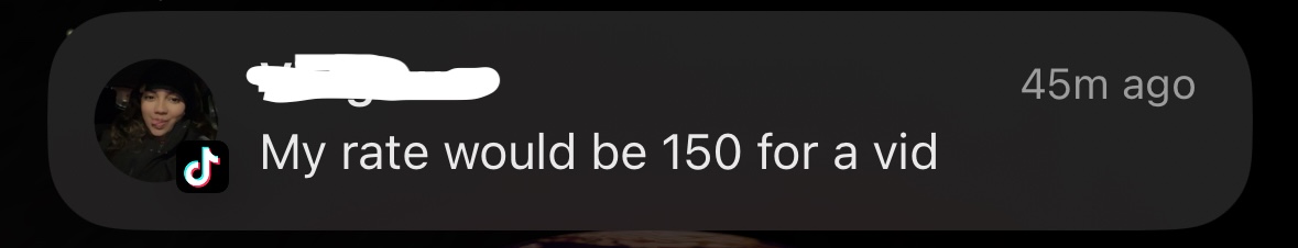 SalarC123's tweet photo. brought a $150 video deal down to $10 for a creator with over 12k followers

and im gonna try to bring it down even more

making the influencer start with a trial period of only a couple videos has proven to be a lot cheaper 

and its pretty effective for finding consistent creators to promote your app