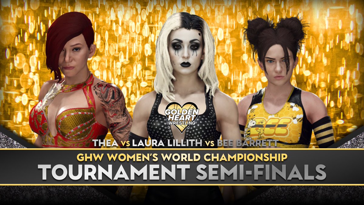 Golden Heart Wrestling (@ghw_2k) on Twitter photo 💛MEN’S AND WOMEN’S GHW WORLD TITLE TOURNAMENT MATCHES💛
<a href="/DPayne_2K/">Damian Payne</a> vs <a href="/DAngeloSmartArt/">D'Angelo Smart/T'lo Tomez (IRL/CAW Account)</a>
<a href="/GAshtonComet/">𝓖𝓪𝓿𝓲𝓷 𝓐𝓼𝓱𝓽𝓸𝓷 / 𝓣𝔀𝓲𝓷𝓴𝓮𝓻𝓫𝓮𝓵𝓵</a> vs <a href="/WillyPAPW/">“The Future” William Parker</a> in the MAIN EVENT!
<a href="/TheaCMV/">Thea</a> vs <a href="/LauraLilithCAW/">Laura Lilith</a> vs <a href="/BuzzyBeeBs/">Bee Barrett🐝</a> 💛MEN’S AND WOMEN’S GHW WORLD TITLE TOURNAMENT MATCHES💛
<a href="/DPayne_2K/">Damian Payne</a> vs <a href="/DAngeloSmartArt/">D'Angelo Smart/T'lo Tomez (IRL/CAW Account)</a>
<a href="/GAshtonComet/">𝓖𝓪𝓿𝓲𝓷 𝓐𝓼𝓱𝓽𝓸𝓷 / 𝓣𝔀𝓲𝓷𝓴𝓮𝓻𝓫𝓮𝓵𝓵</a> vs <a href="/WillyPAPW/">“The Future” William Parker</a> in the MAIN EVENT!
<a href="/TheaCMV/">Thea</a> vs <a href="/LauraLilithCAW/">Laura Lilith</a> vs <a href="/BuzzyBeeBs/">Bee Barrett🐝</a>