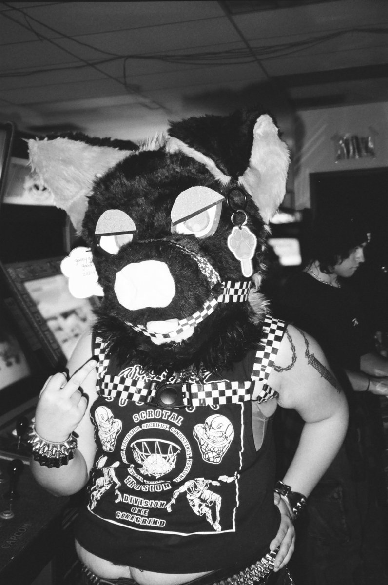 PossumPaisley's tweet photo. Fursuit film photos from a recent arcade meet for #FursuitFriday 
1988 Canon Surest Zoom XL with Kodak Tri-X film https://t.co/T0J22VRnlV