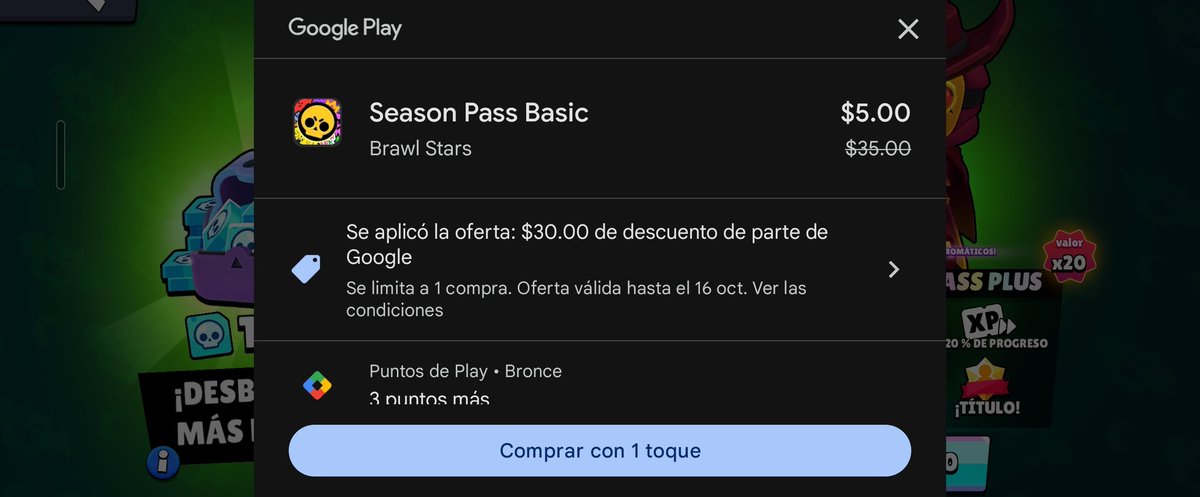 RodriMegaX's tweet image. Nunca me compré un Brawl Pass de los de dinero real hasta hoy, es que miren, ¿quién puede decirle que no a un pase a solo 5 pesos? (0.25 centavos de dólar aprox.)