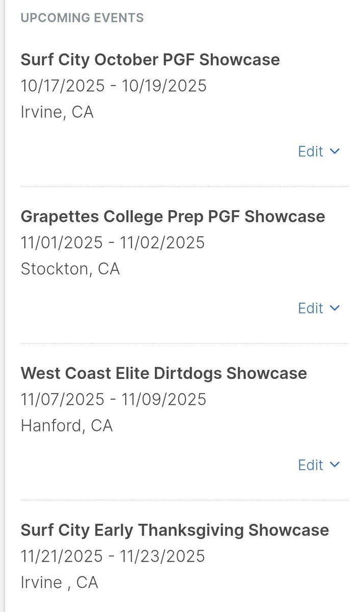 Fall Schedule Drop!