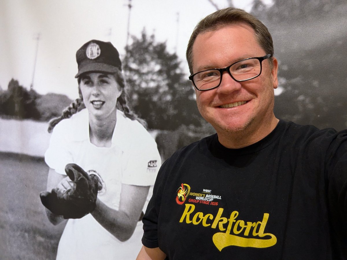 So pleased to check out the Dottie Schroeder exhibit in Champaign today. Congrats to everyone who had a hand in putting this together. Really nice work! #AAGPBL #DirtintheSkirt