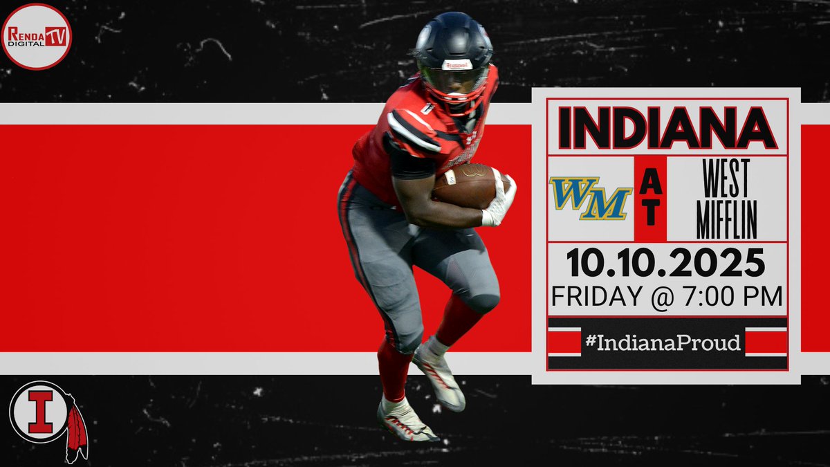 Indiana Area School District Athletics (@iasdathletics) on Twitter photo We are on the road tonight! 🏈
🆚: West Mifflin Titans
⏰: 7:00 PM
📍: West Mifflin High School
💻: youtube.com/watch?v=rrmyuz…
#IndianaProud We are on the road tonight! 🏈
🆚: West Mifflin Titans
⏰: 7:00 PM
📍: West Mifflin High School
💻: youtube.com/watch?v=rrmyuz…
#IndianaProud