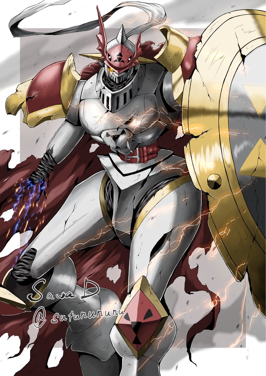sutunununu's tweet image. デュークモン⚔️
 #これを見た人は赤が入ってる画像を貼れ