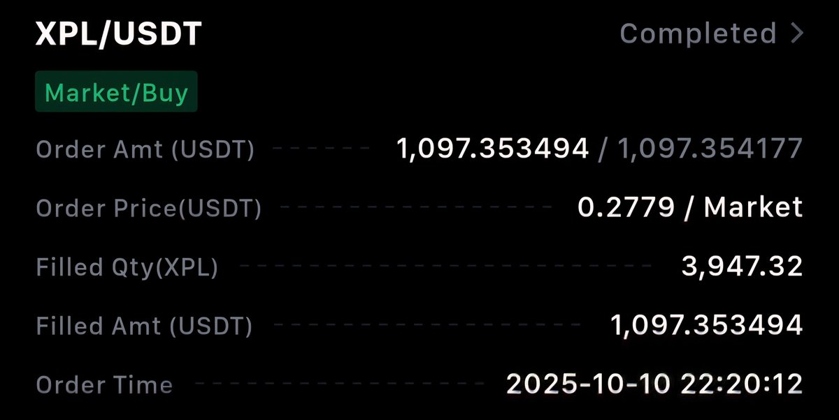 Got liquidated than caught the bottom and made almost 2-3x on average on spot and more on leveraged long. 

Added more:
 XPL around $0.27 ,
Link around $9,
ARB around $0.12.

These liquidation cascade events are the time to bank on stables. 

Send it Higher!