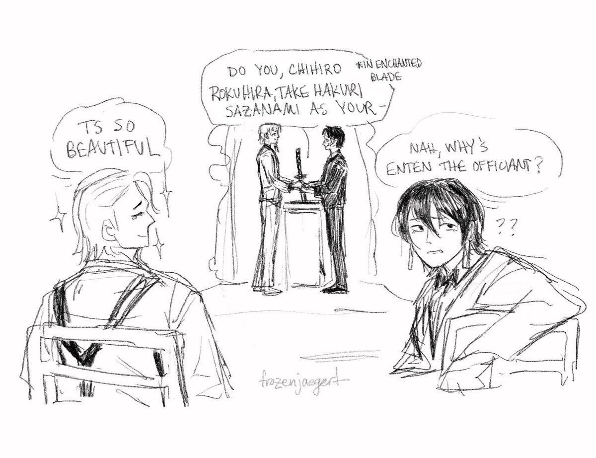 the chess-playing dog also attended the hakuhiro wedding #kagurabachi