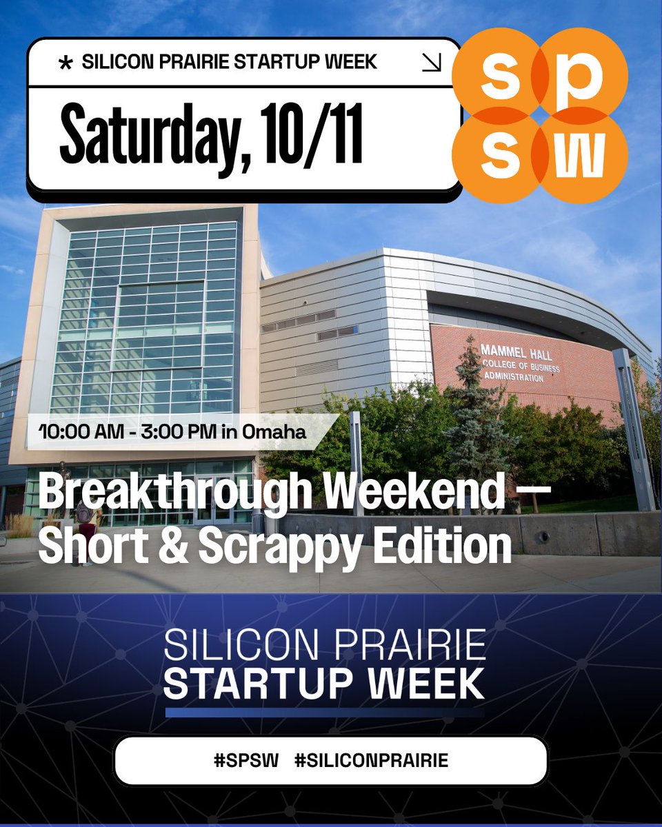 SiliconPrairie's tweet image. TOMORROW: Bring an idea to build or join a team. 💡 Build your idea in a single day using rapid prototyping with CodeBuddy. 💻 Food provided. 😋
Register now — 🔗 buff.ly/bcDBLHo
#SPSW #SiliconPrairie #CodeBuddy #UNO #MammelHall #RegisterNow #WalkInsWelcome #SPSW2025