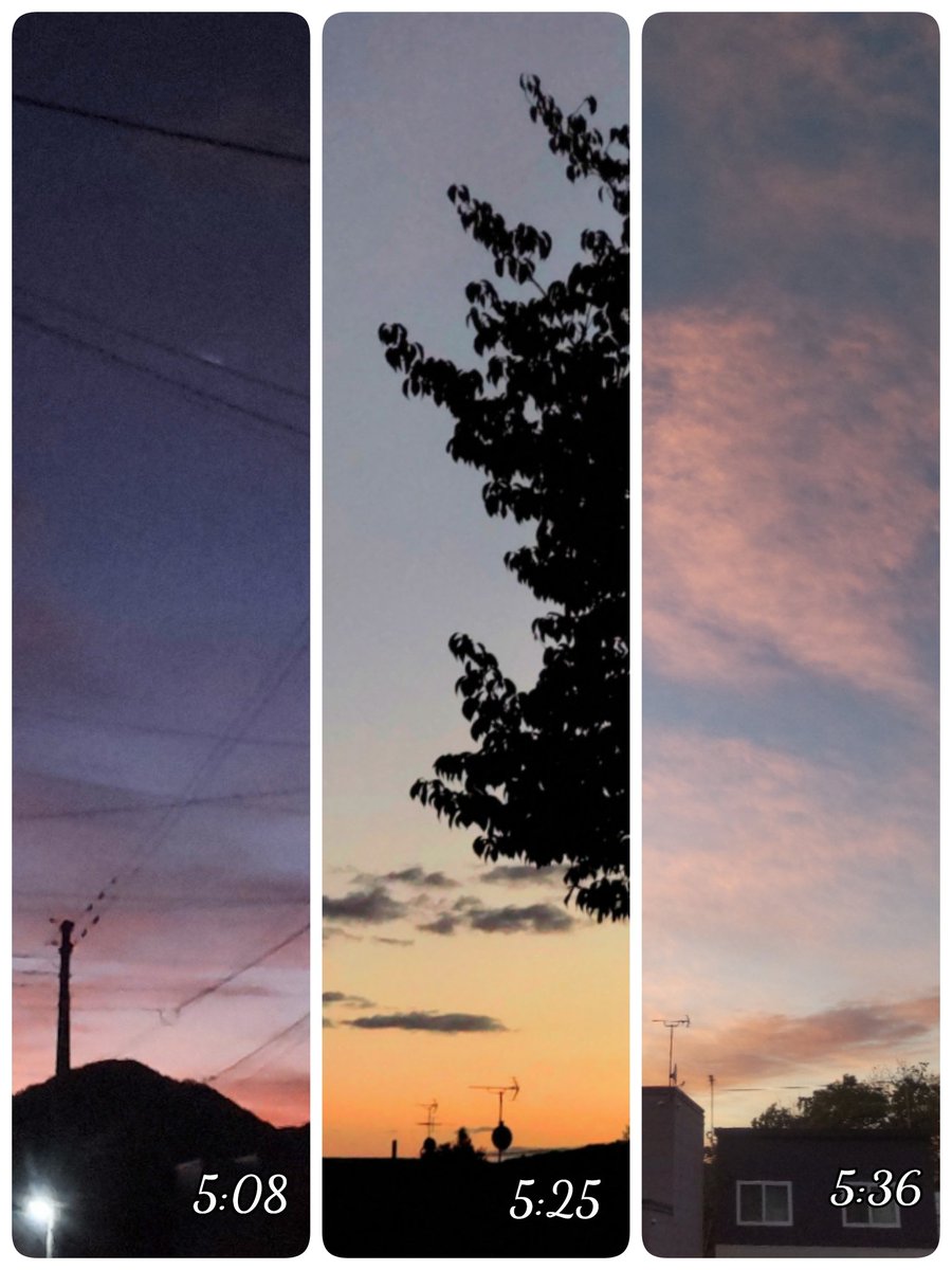 kapi3939daisuki's tweet image. ☁️🧡☁️🩷☁️🧡☁️🩷

夜明けからの変化が楽しい朝の空

札幌　AM5:08〜36   11℃
#朝焼け