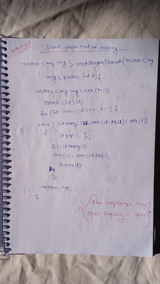 programmersatya's tweet image. 💡 Day 6&7 of #100DaysOfDSA
Over the last two days,
Here are a few I worked on 👇
✅ next greater element
✅ next smaller element
✅ smallest number on left
I’m currently learning Data Structures & Algorithms in C++ from the CoderArmy YouTube channel with @rohit_negi9 brother