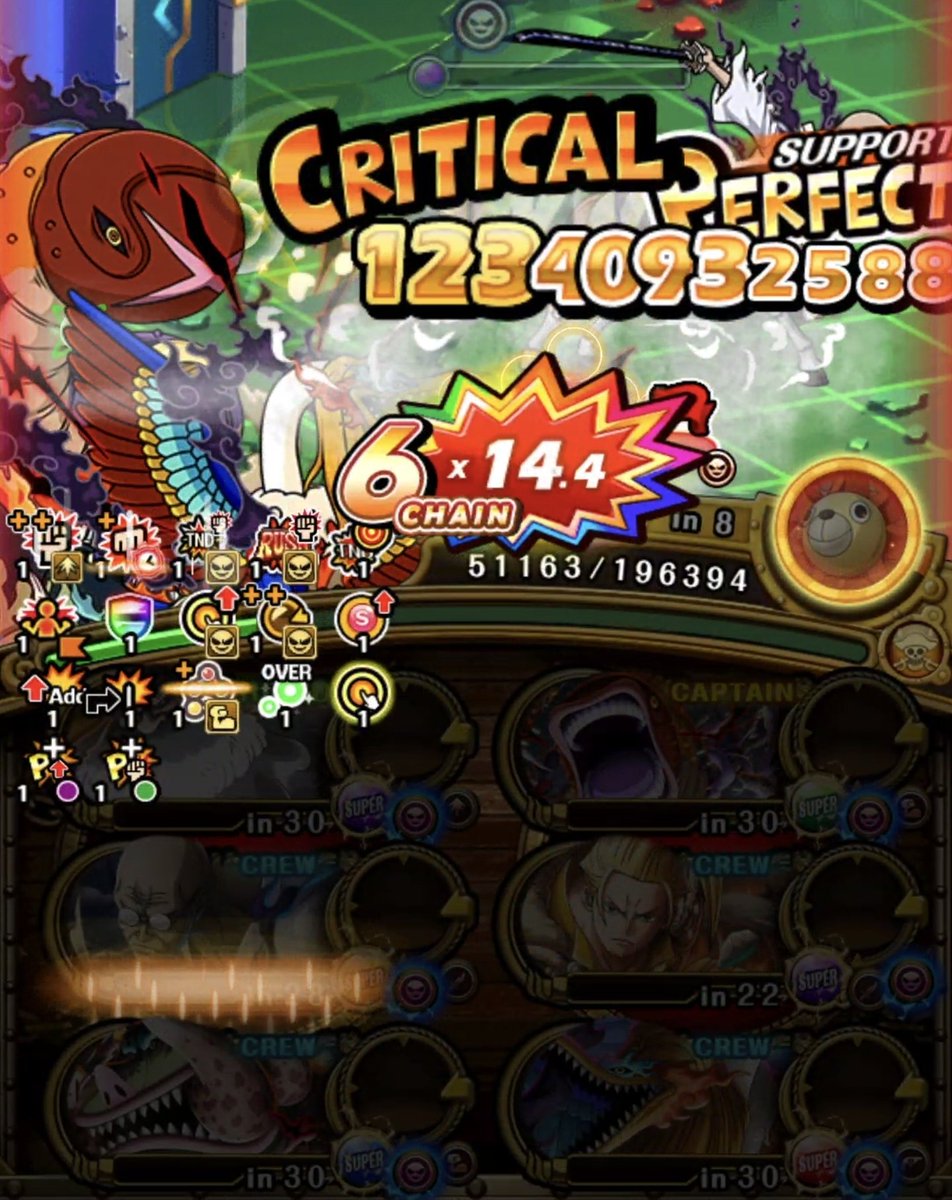 Toadskii's tweet image. This is absurd dude, 123 TRILLION damage (this can go higher by the way, not even all Excellent Action Specials and cost)

That trial quest shows why damage cap exists. #OPTC #TreCru