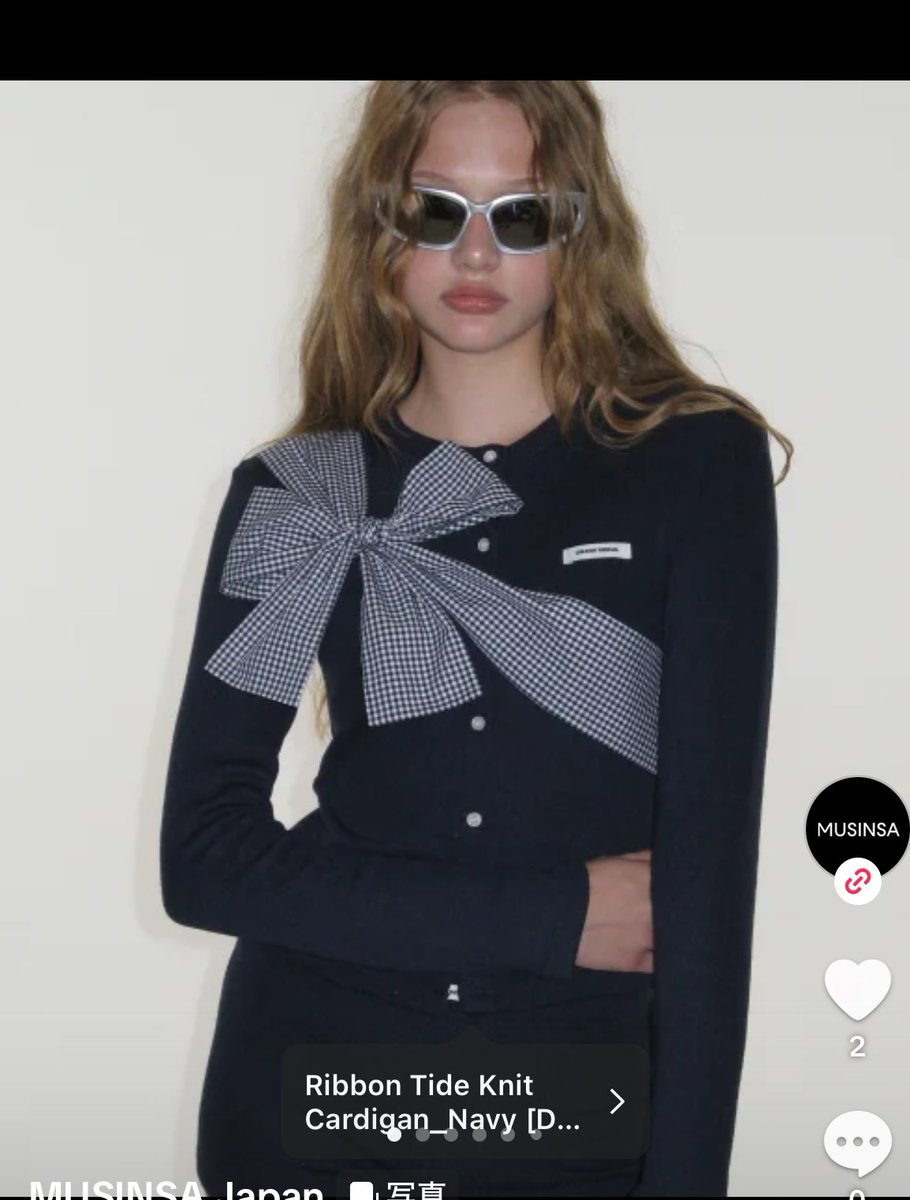 tiktok見てたらリボンカーディガン可愛い〜ってなって黒欲しいって思っ