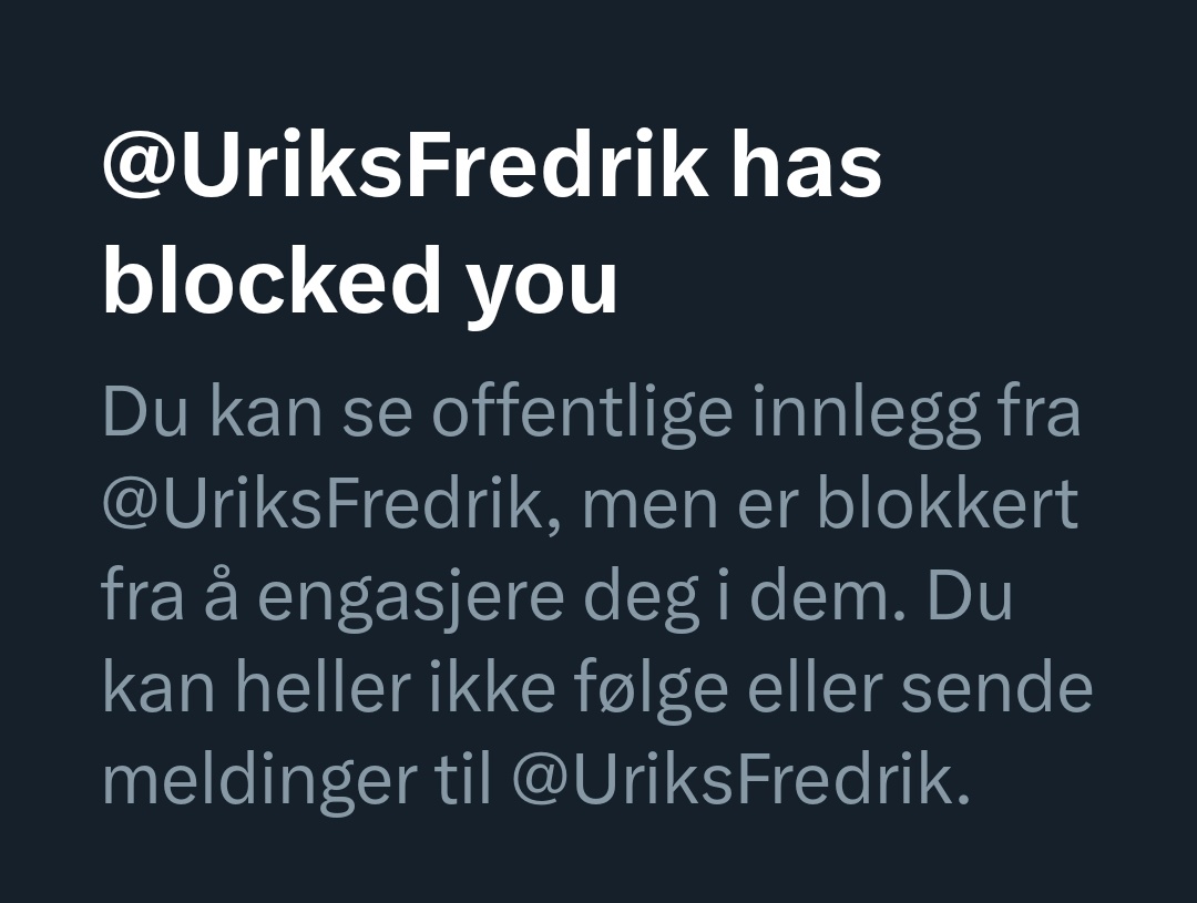 Helt greit å blokkere usaklige og ufine kommentarer, men det er toppen av snowflake å blokkere pga en 100% saklig kommentar som denne😂
Ta deg sammen 'a😂