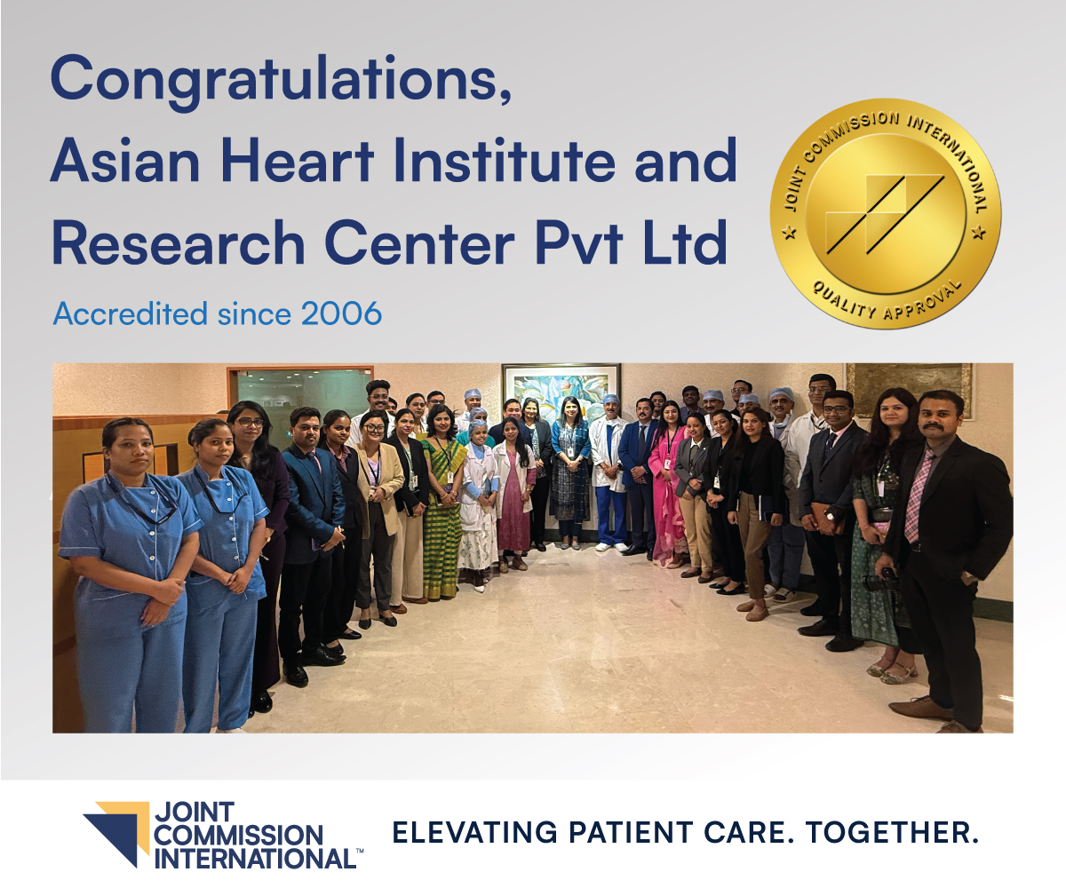 Congratulations on your reaccreditation, Asian Heart Institute and Research Center Pvt Ltd!
