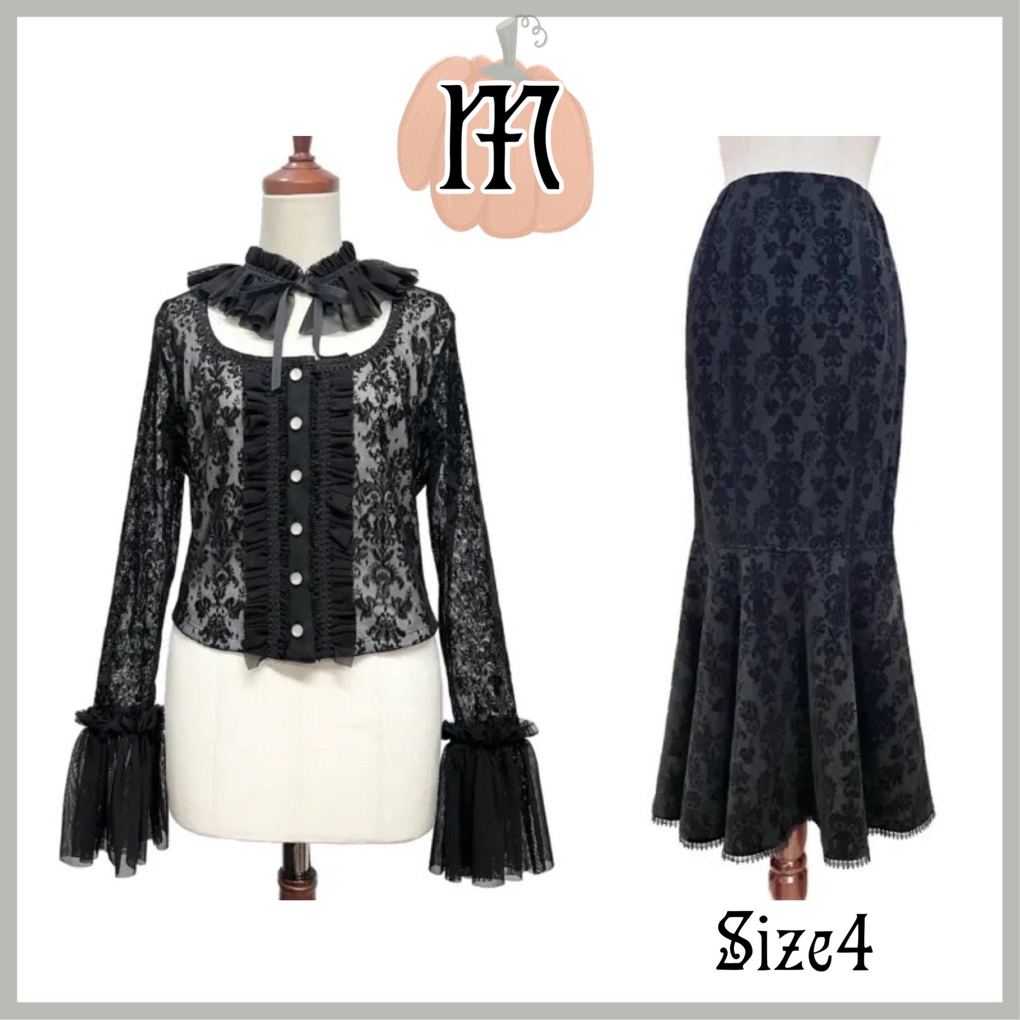 アビエタージュabilletageダマスクマーメイドスカート(ミディアム)2点 全size 即納可能】ダマスクマーメイドスカート（ミディアム