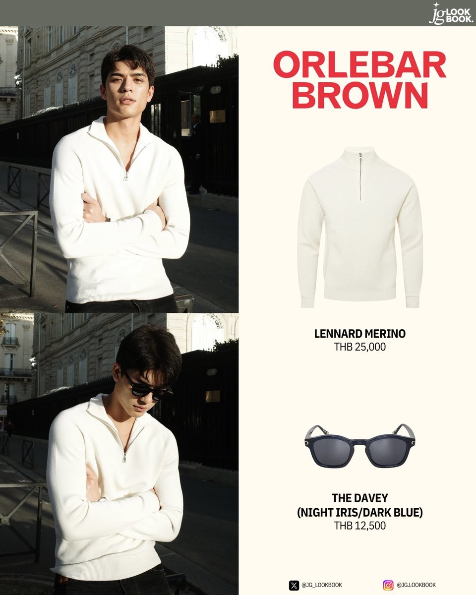 jg_lookbook's tweet photo. ( 07.10.25 ) 
〰️ Joss Wayar @Josswayar 

ORLEBAR BROWN
👕 LENNARD MERINO
🕶️ THE DAVEY (Night iris / Dark blue)

── #jg_lookbook | #JossWayar ──
#JossGawin1stEuropeanTour
#OrlebarBrown #OrlebarBrownThailand
#OBsAroundTheWorld #orlebarbrownsaroundtheworld https://t.co/JJnnZyYpgc