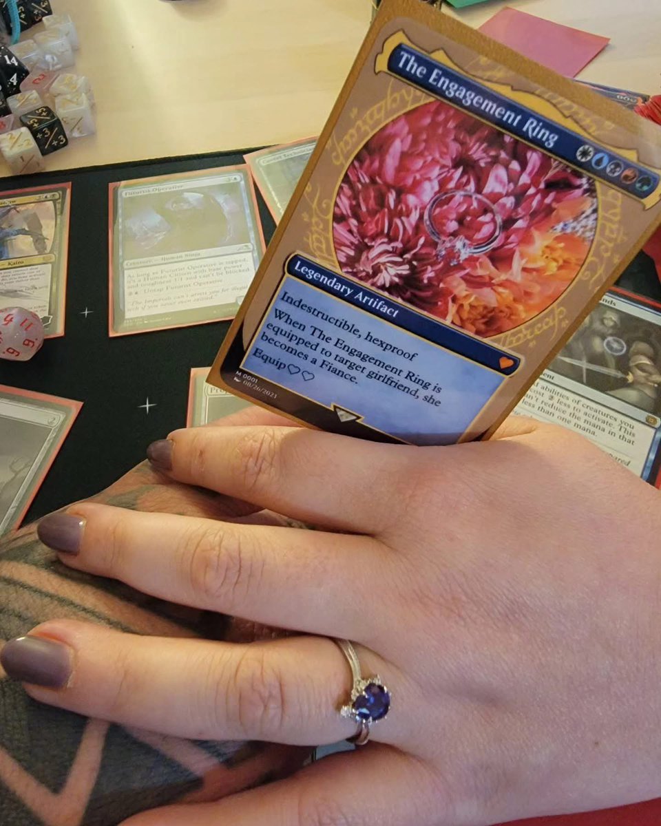 ny_verde's tweet photo. @gamestop Love these proposals. My homie proposed to his fiancé back in August while they were playing magic the gathering. https://t.co/iJI9wEop1l