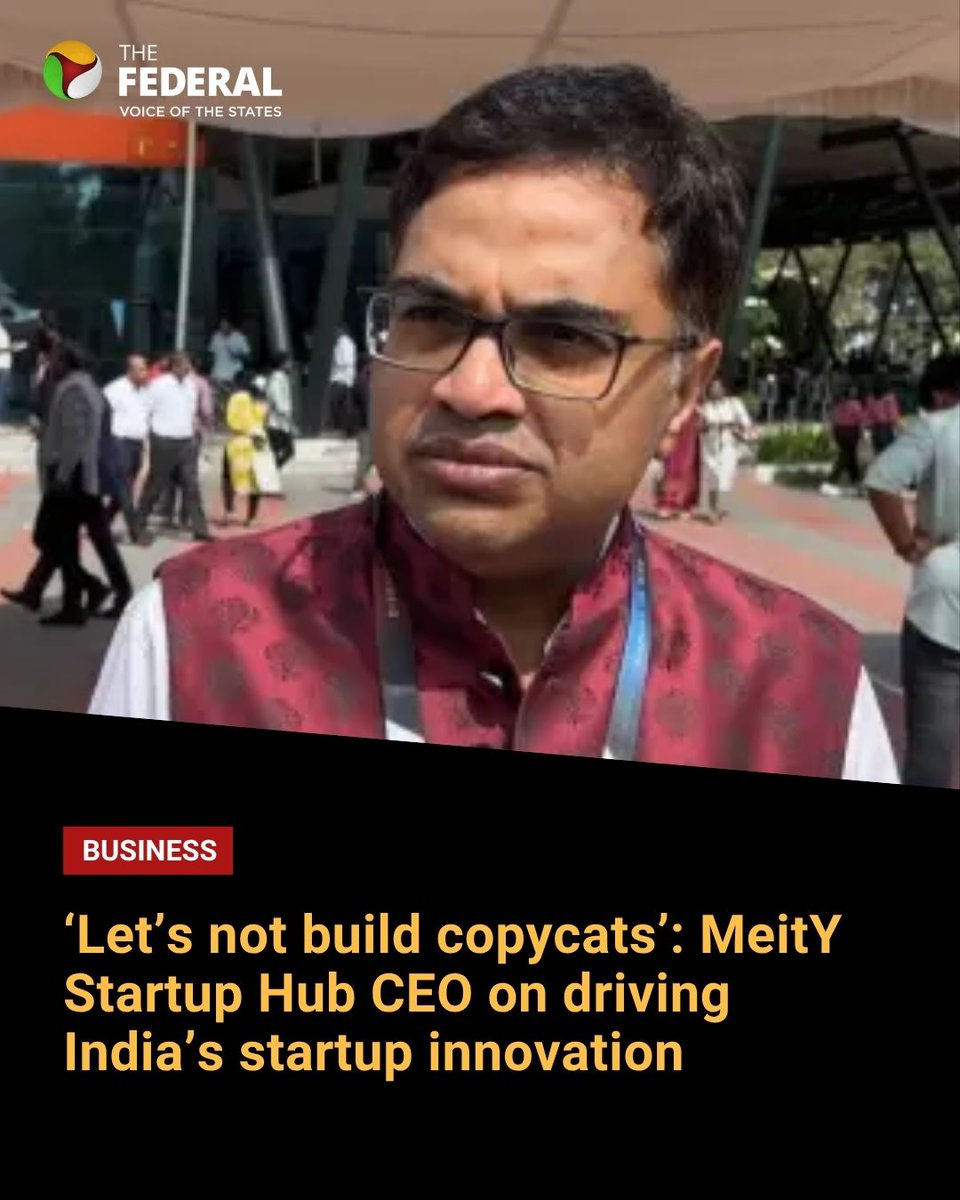 TheFederal_News's tweet image. MeitY Startup Hub CEO Paneerselvam Madanagopal discusses India’s startup journey—from mass registration to deep-tech innovation—and the push for solving real Indian problems, writes @vijaysrinivas28. 

Read more: thefederal.com/category/busin… 

#India #MeitY #StartUps #Innovation